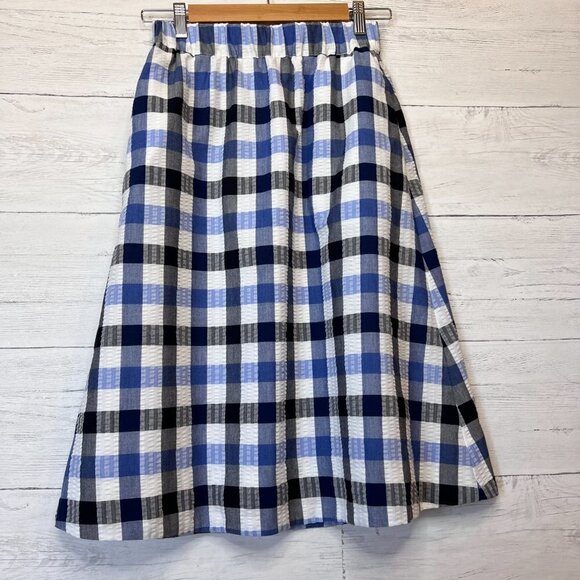 1901 Skirt Womens Size XS Blue Plaid A Line Preppy Academia Lined Knee Length - Picture 13 of 14